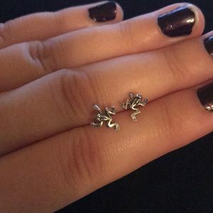 Sterling silver .925 frog earrings